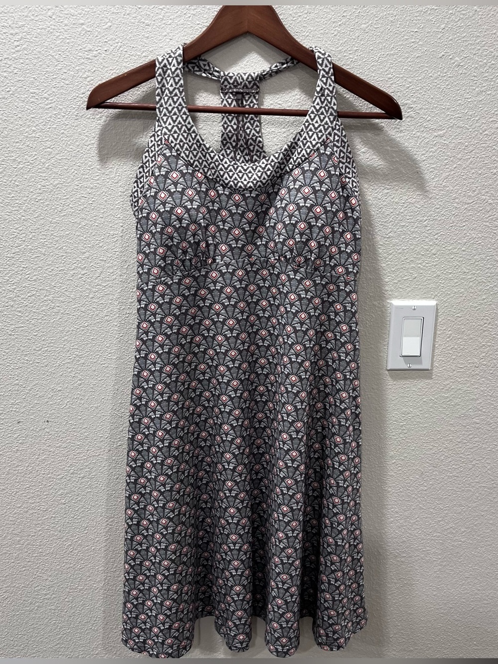 Prana Printed Top in White and Taupe